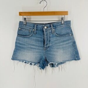 Madewell Medium Wash Cut Off Relaxed Denim Shorts Closet‎ Staple Size 25